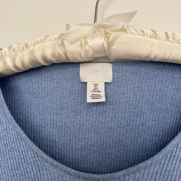 Blue Ribbed Knit Top - Picture 2 of 2